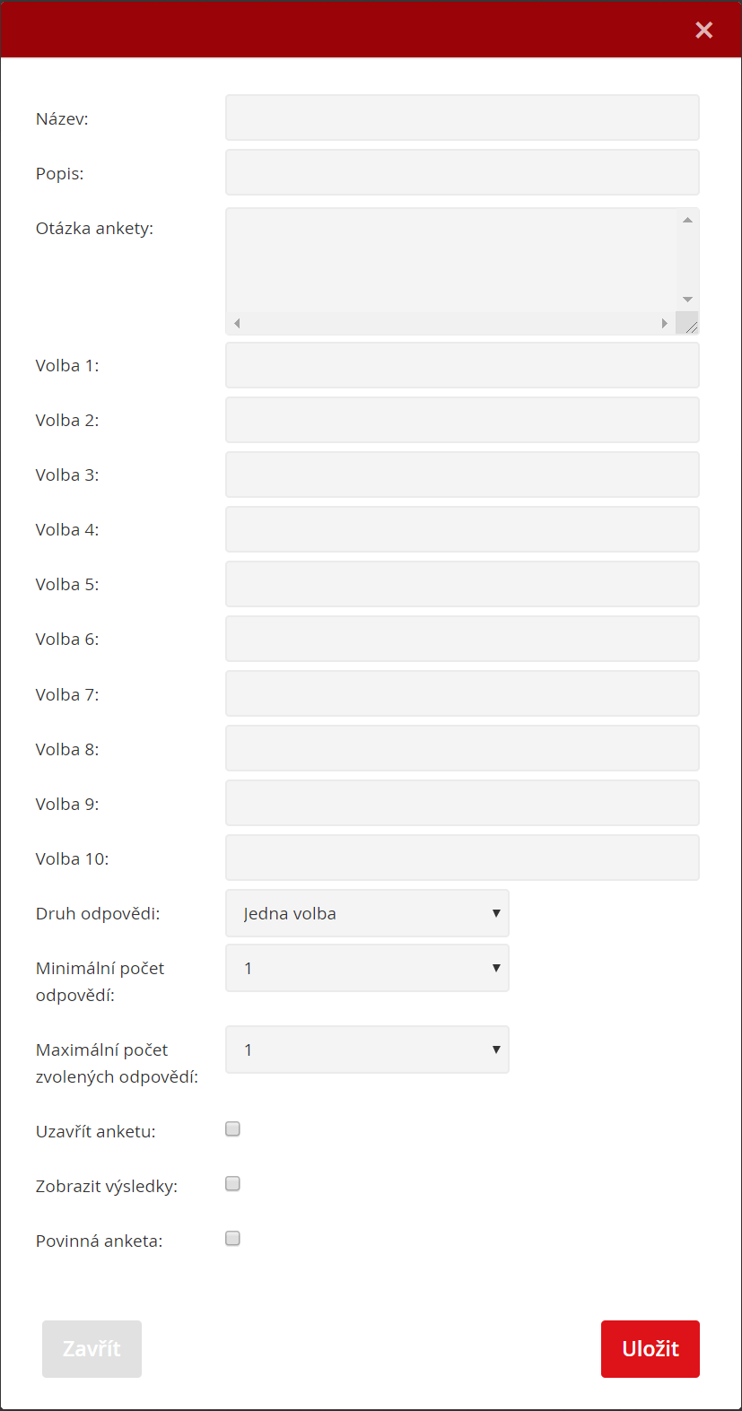 Založení nové ankety