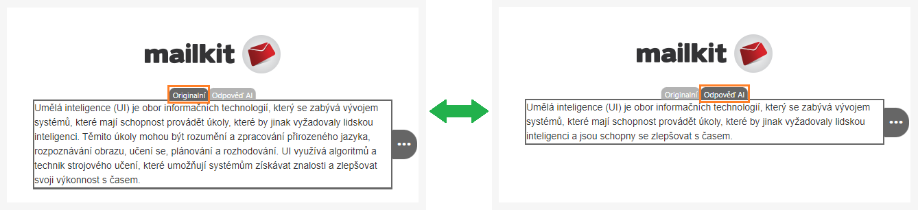 AI text vs. originál