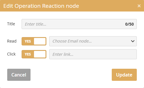 REACTION node – settings