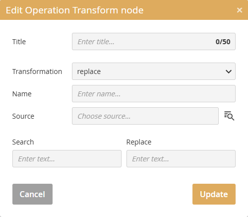 TRANSFORM nod – nastavení TRANSFORM nod – nastavení