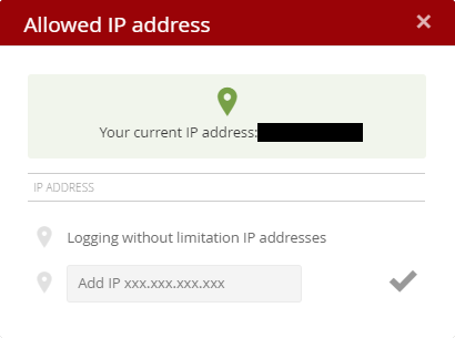 Allowed IP addresses Allowed IP addresses