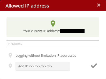 Allowed IP addresses