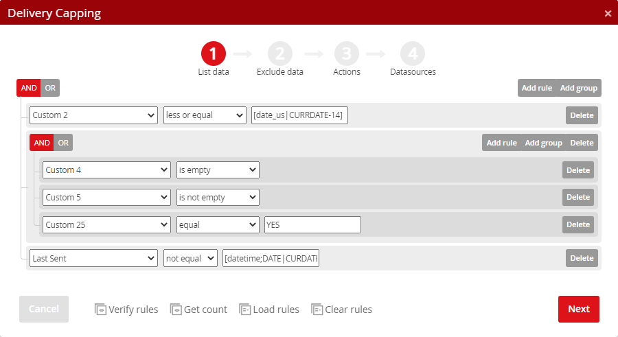 Delivery capping – 1st step