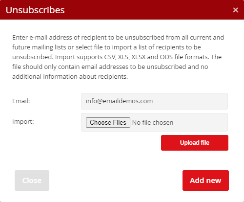 Unsubscribe recipient