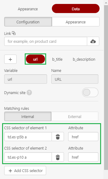 Variable URL configuration