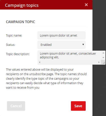 Campaign topic creation