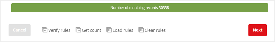 Get count – Number of matching  records