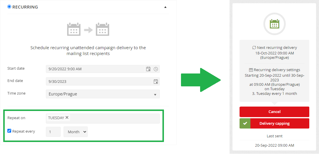 Reccuring campaign delivery - 3rd Tuesday of the month